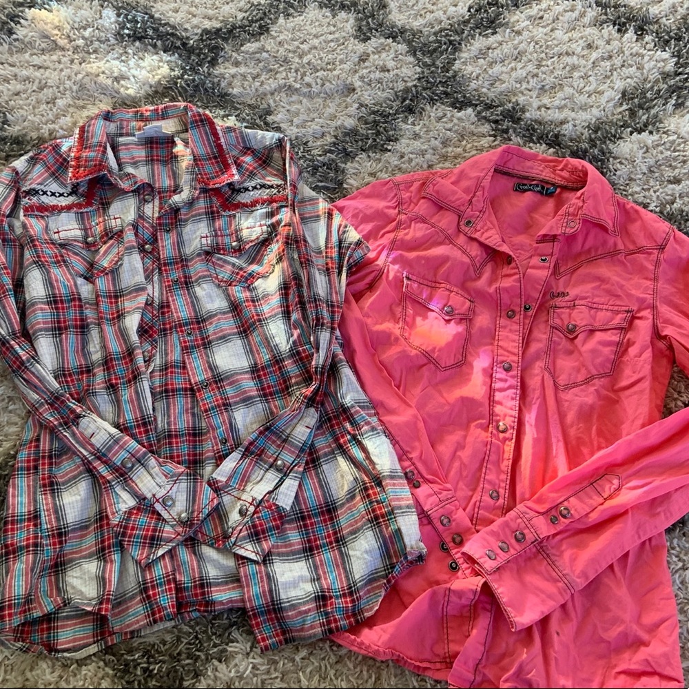 Girls button down western shirts